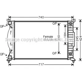 Радиатор охлаждения двигателя AVA QUALITY COOLING AIA2241 KFM 17PV 4045385216765 2018007 изображение 0