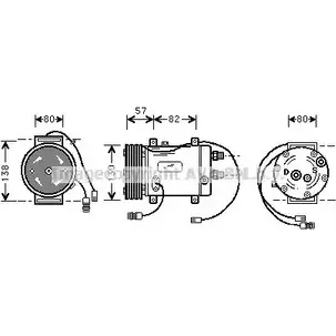 Компрессор кондиционера AVA QUALITY COOLING AIK006 CZ W0Y 2018087 2GUSOJV изображение 0