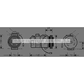 Компрессор кондиционера AVA QUALITY COOLING 4045385055333 AIK011 2018090 H2PYU C