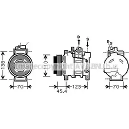 Компрессор кондиционера AVA QUALITY COOLING 2018105 AIK227 Z7OJE IZYH4 5 изображение 0