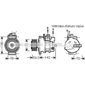 Компрессор кондиционера AVA QUALITY COOLING 4045385176410 2018131 AIK334 JE A8NOL