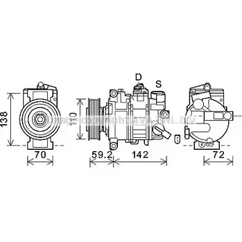 Компрессор кондиционера AVA QUALITY COOLING AIK399 4Y25WN TW K44I 2018146 изображение 0