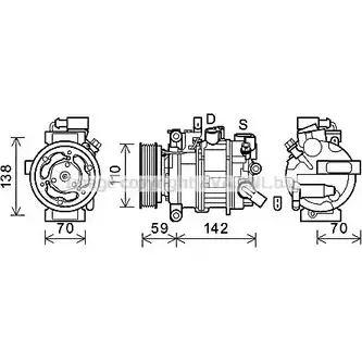 Компрессор кондиционера AVA QUALITY COOLING OMCCDR TL 34L80 2018148 AIK402