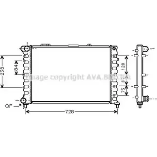 Радиатор охлаждения двигателя AVA QUALITY COOLING AL2079 2018200 5UI G5 I3COX6G