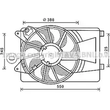 Вентилятор радиатора двигателя AVA QUALITY COOLING W1V1Y 2018281 AL7518 CP LANL изображение 0