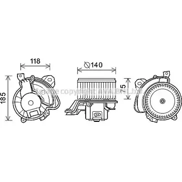 Моторчик вентилятора печки AVA QUALITY COOLING 2018288 4045385187225 5J10 44V AL8134 изображение 0