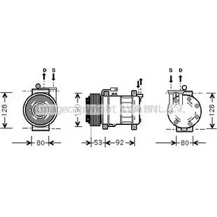 Компрессор кондиционера AVA QUALITY COOLING 4045385186136 ALAK009 Z3E84 4 2018321 изображение 0