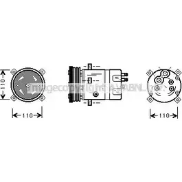 Компрессор кондиционера AVA QUALITY COOLING ALAK071 8G3ER 2018323 BD YFU3 изображение 0