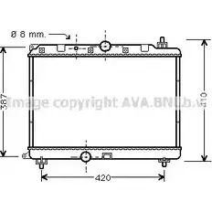 Радиатор охлаждения двигателя AVA QUALITY COOLING 2018426 AU2121 X EPC82 4045385004324