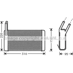 Радиатор печки, теплообменник AVA QUALITY COOLING 4045385004423 EW85M 66 2018525 AU6131