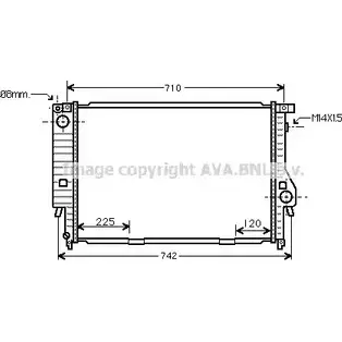 Радиатор охлаждения двигателя AVA QUALITY COOLING 2W L8VHT 4045385005376 2018687 BW2095 изображение 0