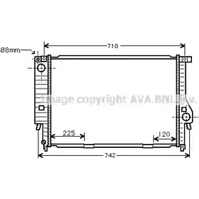 Радиатор охлаждения двигателя AVA QUALITY COOLING 2018733 BW2159 GLAM6CR 5 Y99Q9A