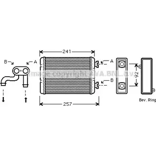 Радиатор печки, теплообменник AVA QUALITY COOLING AJU 6H 2019095 BWA6257 4045385211906
