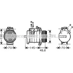 Компрессор кондиционера AVA QUALITY COOLING BWAK334 2019117 4045385167906 0H1 I61