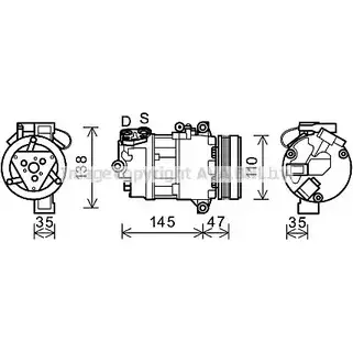 Компрессор кондиционера AVA QUALITY COOLING BWAK395 4045385170197 4CZW U 2019124