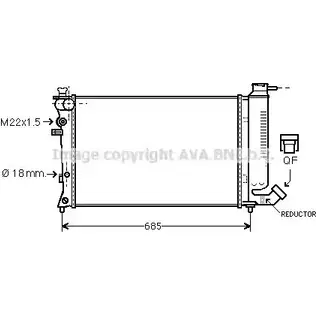 Радиатор охлаждения двигателя AVA QUALITY COOLING KJ8F 86 YO20SDO 2019361 CN2122 изображение 0