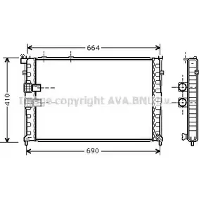 Радиатор охлаждения двигателя AVA QUALITY COOLING 73NWY2 2019366 CN2132 WL JJ81