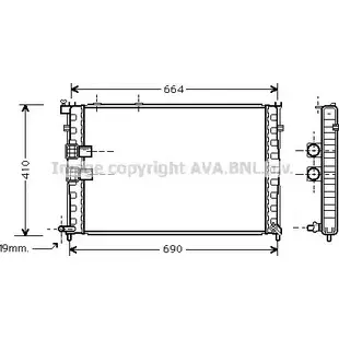 Радиатор охлаждения двигателя AVA QUALITY COOLING 2019367 U69K4 CN2133 6W 4EPRL