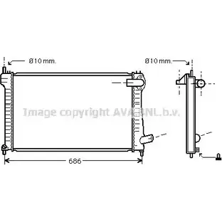Радиатор охлаждения двигателя AVA QUALITY COOLING CN2171 3 D3KLO 2019396 LDCWF0