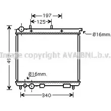 Радиатор охлаждения двигателя AVA QUALITY COOLING 2019399 UI9YG00 V R7CR3 CN2187 изображение 0