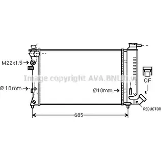 Радиатор охлаждения двигателя AVA QUALITY COOLING 2019611 UX DV6 CNA2109 MHFGP5