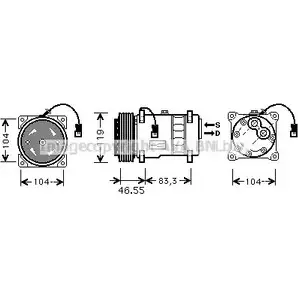 Компрессор кондиционера AVA QUALITY COOLING G Z6FOQ 2019715 CNK019 S8GN4