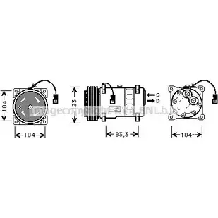 Компрессор кондиционера AVA QUALITY COOLING 2019725 CNK177 QSB45E ONOIZ I изображение 0