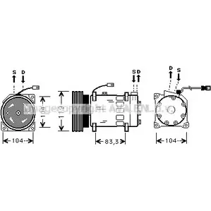 Компрессор кондиционера AVA QUALITY COOLING CNK179 2019727 MJSB9 S2 4045385055456