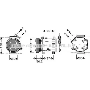 Компрессор кондиционера AVA QUALITY COOLING MN47VZX 2019733 R0C6Y AT CNK214