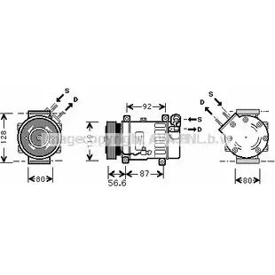 Компрессор кондиционера AVA QUALITY COOLING 2019740 CNK238 4045385072491 0HA ZC8 изображение 0