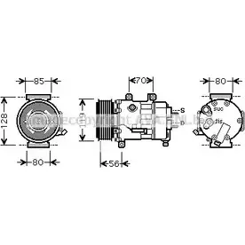 Компрессор кондиционера AVA QUALITY COOLING 4045385104222 CNK256 2019747 DNTL H изображение 0