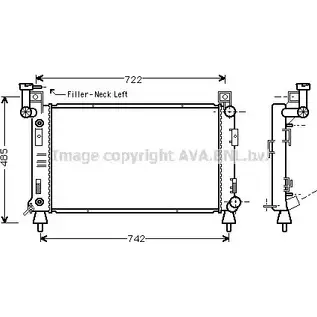 Радиатор охлаждения двигателя AVA QUALITY COOLING BLU90 O 2019773 CR2050 4045385008049