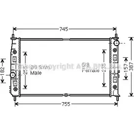 Радиатор охлаждения двигателя AVA QUALITY COOLING 2019774 CR2054 4045385008063 2E9 AI1