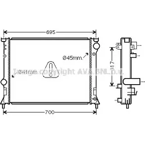 Радиатор охлаждения двигателя AVA QUALITY COOLING 4045385202027 G GPL52 CR2138 2019800