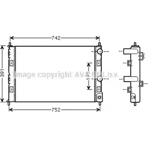 Радиатор охлаждения двигателя AVA QUALITY COOLING CRA2076 2019864 J4E HRW 4045385180479