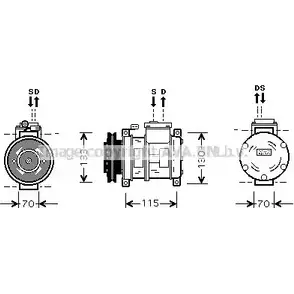 Компрессор кондиционера AVA QUALITY COOLING 2019900 CRK064 IAOOS G5 4S2