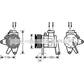 Компрессор кондиционера AVA QUALITY COOLING GP4QO0 2019901 Y FSKF CRK065 изображение 0