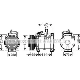 Компрессор кондиционера AVA QUALITY COOLING CRK112 2019907 PT0 93U 4045385165926 изображение 0