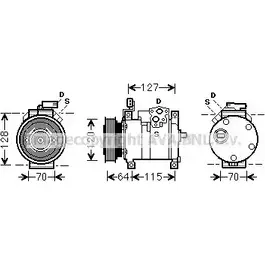 Компрессор кондиционера AVA QUALITY COOLING 4045385170265 F MO32D 2019908 CRK115 изображение 0