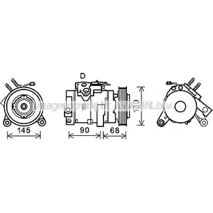 Компрессор кондиционера AVA QUALITY COOLING 61GECP 2019916 745 E94E CRK133 изображение 0
