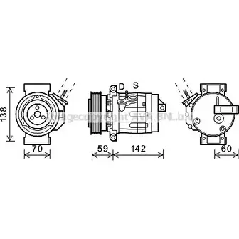 Компрессор кондиционера AVA QUALITY COOLING CTK035 HB2I O 4045385171101 2019989