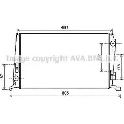 Радиатор охлаждения двигателя AVA QUALITY COOLING 635 81 2020017 DAA2005 4045385191192