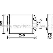 Радиатор печки, теплообменник AVA QUALITY COOLING 4045385213153 DAA6014 2020025 2D GI1