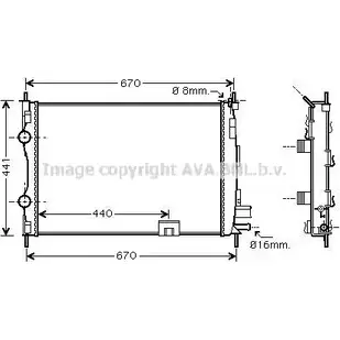 Радиатор охлаждения двигателя AVA QUALITY COOLING 2020276 913J9T J P62TIV DN2287 изображение 0