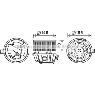 Моторчик вентилятора печки AVA QUALITY COOLING 2020464 4045385192205 DN8384 YEN RX