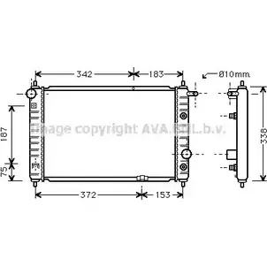 Радиатор охлаждения двигателя AVA QUALITY COOLING EINU T DW2008 LAMPLGM 2020662