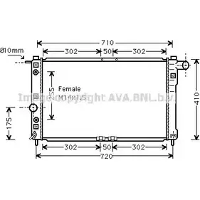 Радиатор охлаждения двигателя AVA QUALITY COOLING LUO AU1I 2020664 DW2010 4045385017904