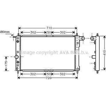 Радиатор охлаждения двигателя AVA QUALITY COOLING Q4H 2F 2020668 DW2017 4045385017942