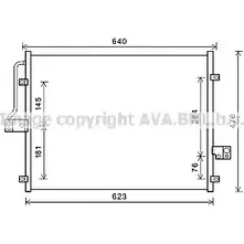 Радиатор кондиционера AVA QUALITY COOLING JQ1L2W P 2020752 DW5132 4045385176021