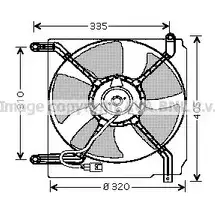 Вентилятор радиатора двигателя AVA QUALITY COOLING 2020766 O R58MA HJESTHJ DW7504 изображение 0